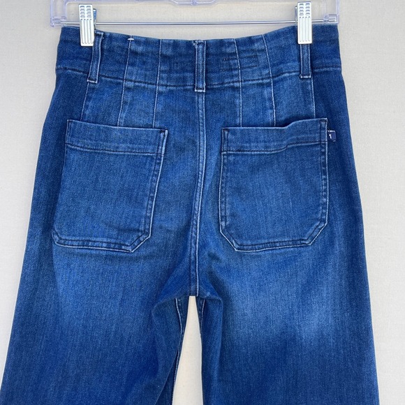 Anthropologie PILCRO The Skipper Wide Leg Cropped Jeans 26P Denim Blue Stretch - Picture 8 of 15